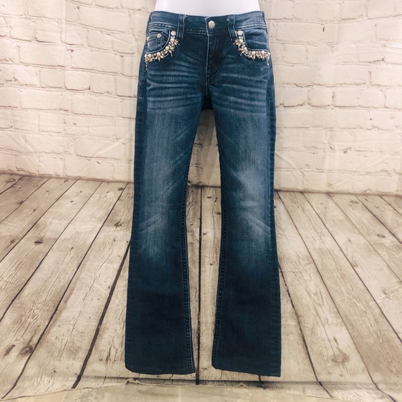 ❌SOLD❌Miss Me❤️🔥Mid-Rise Boot Cut-Bejeweled❤️🔥Measurements in Pics❤️🔥 - Picture 2 of 16